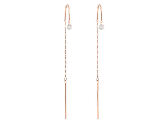 Earrings in 18kt. Gold and diamonds de Marina Garcia Joyas en plata Earrings in 18kt rose gold with 2 diamonds carat total weight 0.14  (Color: Wesselton (H) Clarity: SI).  (Diamond with a laser drill on bezel facet)