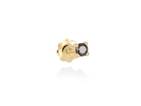 Piercing SOLITAIRE in 18Kt yellow Gold and black diamond