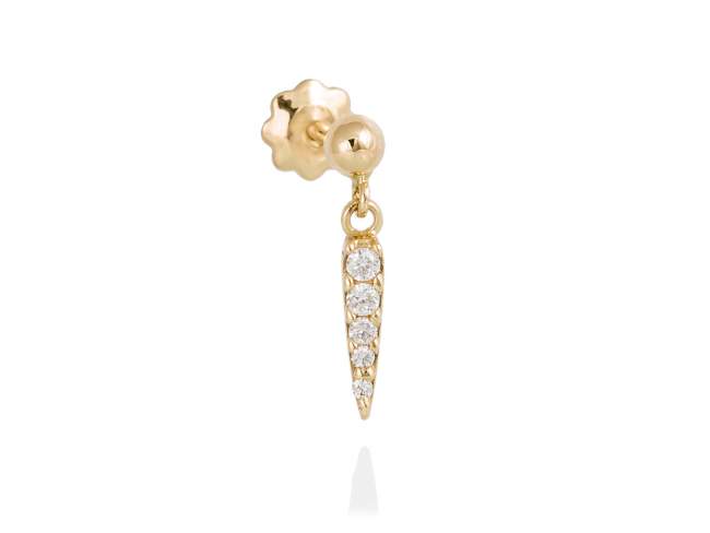 Piercing AGUJA in 18Kt yellow Gold and diamonds de Marina Garcia Joyas en plata Piercing in 18kt yellow gold with 5 diamonds carat total weight 0.05 (Color: Top Wesselton (G) Clarity: SI). (size: 1,5 cm.)