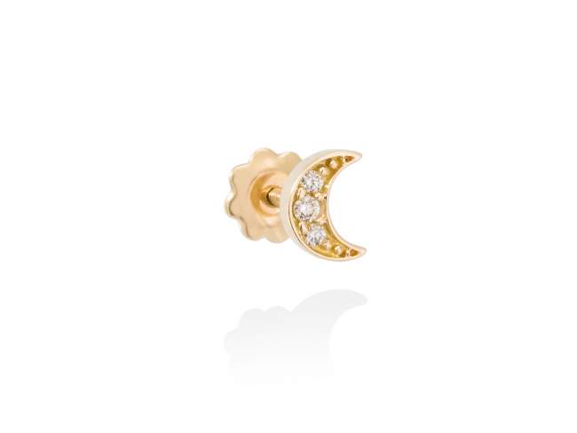 Piercing LUNA  in 18Kt yellow Gold and diamonds de Marina Garcia Joyas en plata Piercing in 18kt yellow gold with 3 diamonds carat total weight 0.02 (Color: Top Wesselton (G) Clarity: SI). (size: 0,5 cm.)