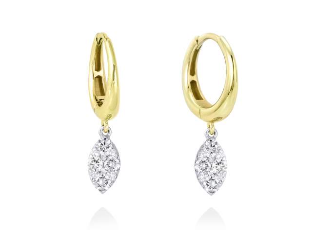 Earrings   in 18kt. Gold and diamonds de Marina Garcia Joyas en plata Earrings in yellow and white 18kt gold with 20 diamonds carat total weight 0.45 (Color: Top Wesselton (G) Clarity: SI).(size: 2,2 cm.)