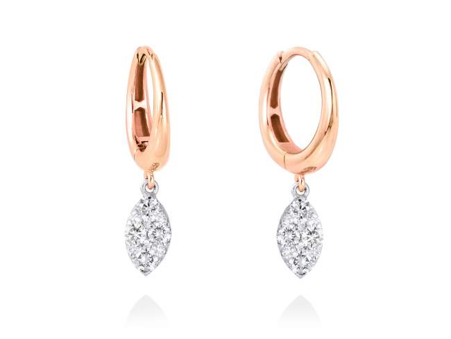 Earrings   in 18kt. Gold and diamonds de Marina Garcia Joyas en plata Earrings in rose and white 18kt gold with 20 diamonds carat total weight 0.45 (Color: Top Wesselton (G) Clarity: SI).(size: 2,2 cm.)