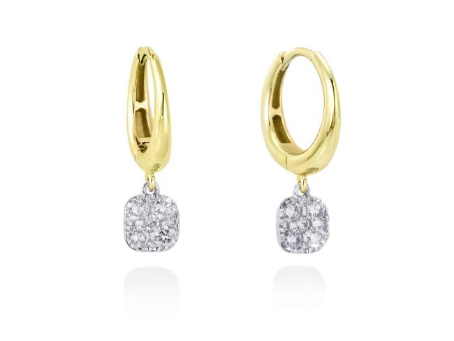 Earrings   in 18kt. Gold and diamonds de Marina Garcia Joyas en plata Earrings in yellow and white 18kt gold with 18 diamonds carat total weight 0.41 (Color: Top Wesselton (G) Clarity: SI).(size: 1,9 cm.)