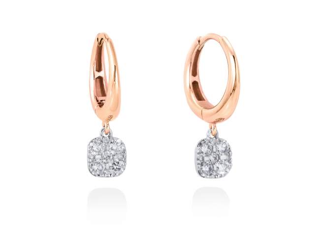 Earrings   in 18kt. Gold and diamonds de Marina Garcia Joyas en plata Earrings in rose and white 18kt gold with 18 diamonds carat total weight 0.41 (Color: Top Wesselton (G) Clarity: SI).(size: 1,9 cm.)