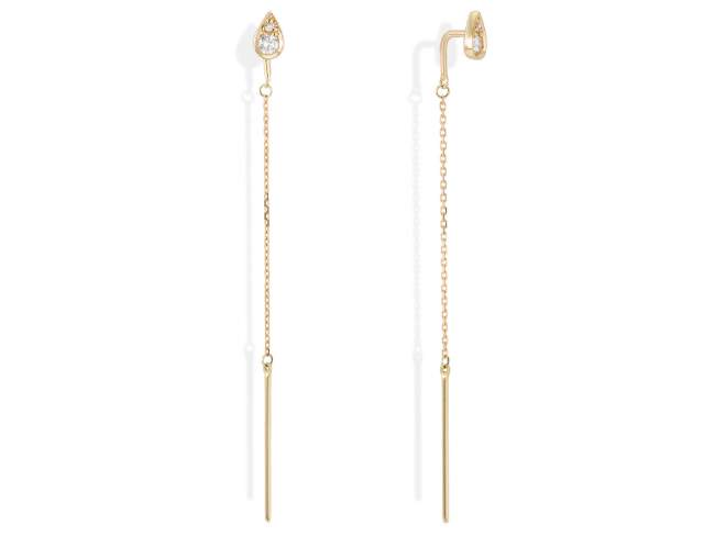 Earrings   in 18kt. Gold and diamonds de Marina Garcia Joyas en plata Earrings in 18kt yellow gold with 4 diamonds carat total weight 0.13 (Color: Top Wesselton (G) Clarity: SI). (dimensions of the jewel: 6 x 3 x 56 mm.)