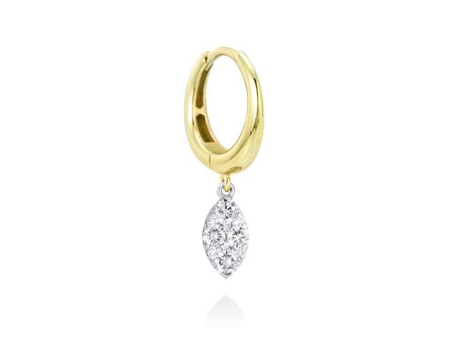 Piercing MARQUISE in 18Kt yellow Gold and diamonds de Marina Garcia Joyas en plata Piercing in yellow and white 18kt gold with 10 diamonds carat total weight 0.22 (Color: Top Wesselton (G) Clarity: SI). (size: 2,2 cm.)