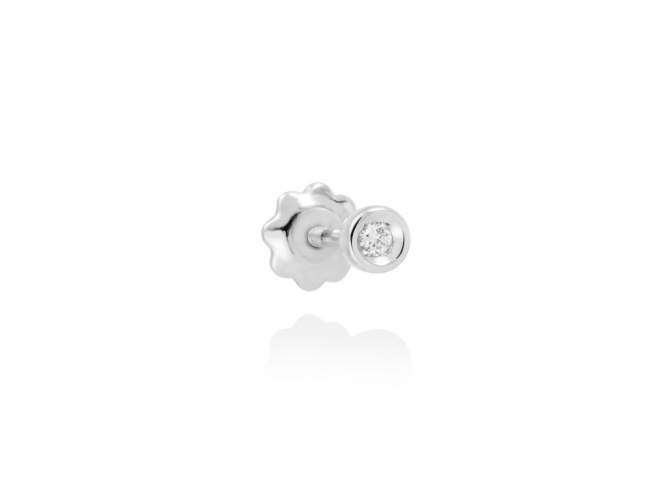 Piercing CHATON MINI in 18Kt white Gold and diamond de Marina Garcia Joyas en plata Piercing in rodhium plated 18kt white gold with 1 diamond carat total weight 0.015 (Color: Top Wesselton (G) Clarity: SI). (size: 0,3 cm.)