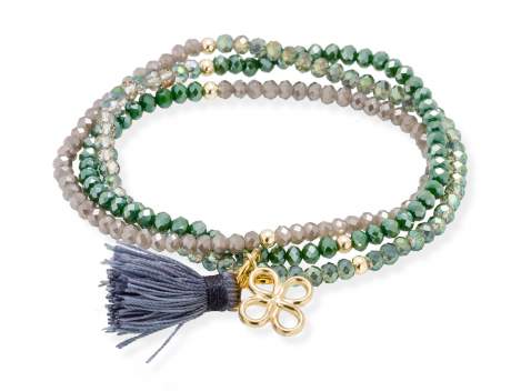 Bracelet ZEN green in golden silver