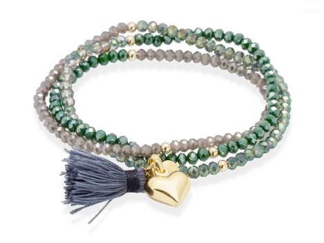 Bracelet ZEN green in golden silver