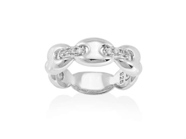 Ring CHAIN  in silver de Marina Garcia Joyas en plata Ring in rhodium plated 925 sterling silver and white cubic zirconia.