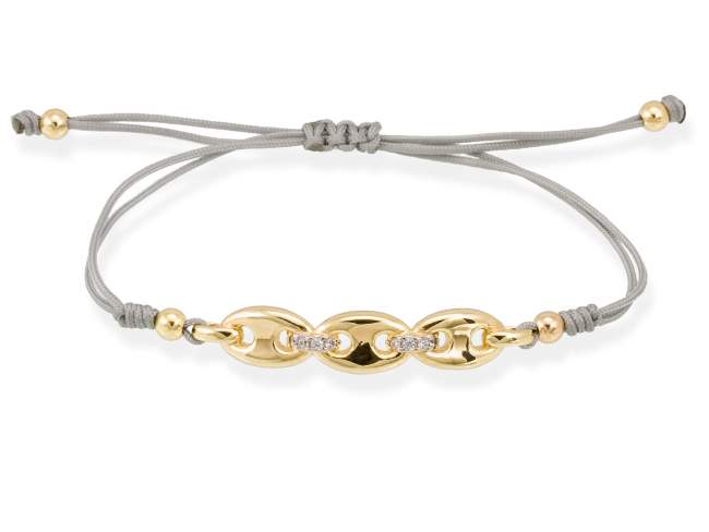 Bracelet CHAIN  in golden silver de Marina Garcia Joyas en plata Bracelet in 18kt yellow gold plated 925 sterling silver with white cubic zirconia. (extensible measure: from 15 to 23 cm.) 