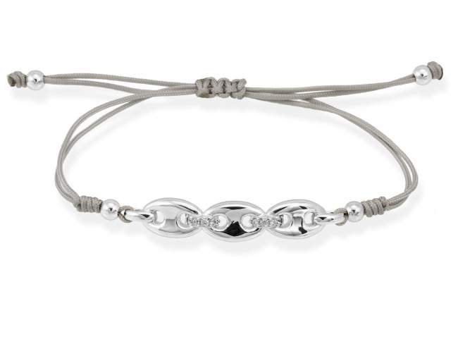 Bracelet CHAIN  in silver de Marina Garcia Joyas en plata Bracelet in rhodium plated 925 sterling silver and white cubic zirconia. (extensible measure: from 15 to 23 cm.) 
