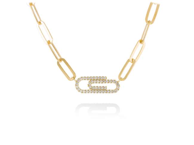 Necklace CHAIN  in golden silver de Marina Garcia Joyas en plata Necklace in 18kt yellow gold plated 925 sterling silver and white cubic zirconia. (length: 42 cm.)