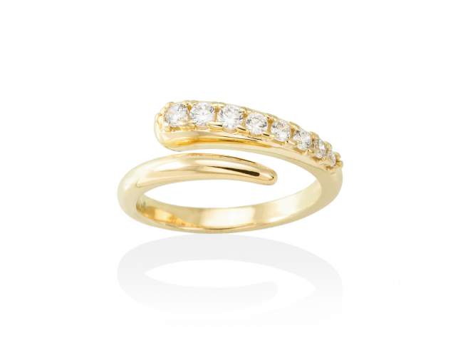 Ring FAR WEST  in silber vergoldet de Marina Garcia Joyas en plata Ring in Silber (925) vergoldet in 18 Karat Gelbgold mit Zirkonia weiß.  