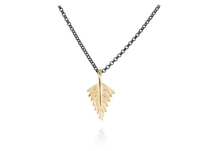 Necklace FAR WEST  in golden silver de Marina Garcia Joyas en plata Necklace in 18kt yellow gold and ruthenium plated 925 sterling silver.  (Length of necklace: 42+3  cm. Size of pendant: 2 cm.)