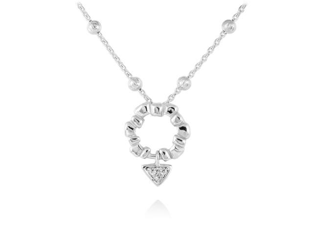 Necklace FAR WEST  in silver de Marina Garcia Joyas en plata Necklace in rhodium plated 925 sterling silver and white cubic zirconia. (Length of necklace: 42+3  cm. Size of pendant: 1,7 cm.)
