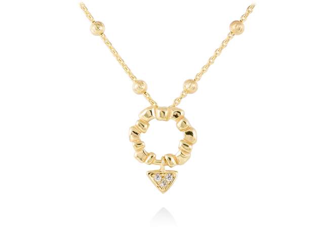 Necklace FAR WEST  in golden silver de Marina Garcia Joyas en plata Necklace in 18kt yellow gold plated 925 sterling silver with white cubic zirconia. (Length of necklace: 42+3  cm. Size of pendant: 1,7 cm.)