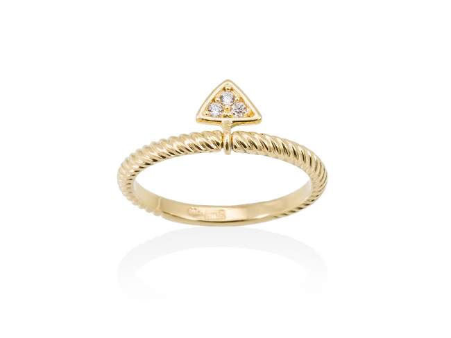 Ring FAR WEST  in golden silver de Marina Garcia Joyas en plata Ring in 18kt yellow gold plated 925 sterling silver with white cubic zirconia.  