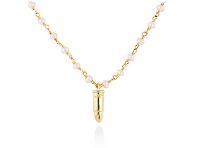 Necklace FAR WEST  in golden silver de Marina Garcia Joyas en plata Necklace in 18kt yellow gold plated 925 sterling silver with freshwater cultured pearls. (length: 40+3 cm.)