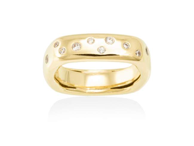 Ring SAIL  in silber vergoldet de Marina Garcia Joyas en plata Ring in Silber (925) vergoldet in 18 Karat Gelbgold mit Zirkonia weiß.  