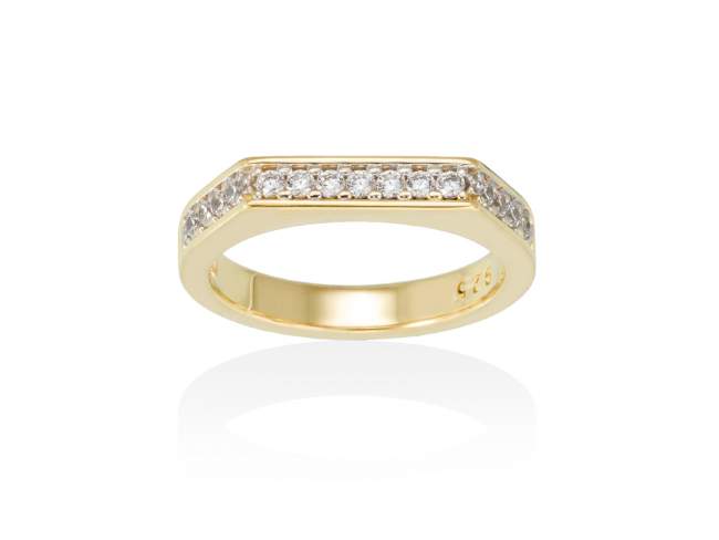 Ring SAIL  in silber vergoldet de Marina Garcia Joyas en plata Ring in Silber (925) vergoldet in 18 Karat Gelbgold mit Zirkonia weiß.  