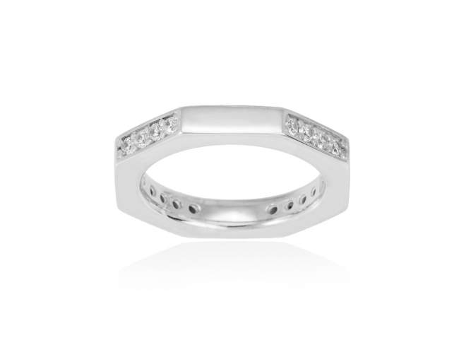 Ring SAIL  in silver de Marina Garcia Joyas en plata Ring in rhodium plated 925 sterling silver and white cubic zirconia.  