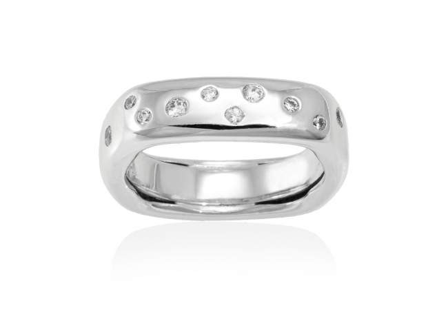 Ring SAIL  in silver de Marina Garcia Joyas en plata Ring in rhodium plated 925 sterling silver and white cubic zirconia.  