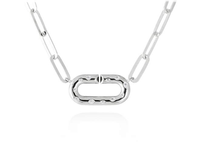 Necklace SAIL  in silver de Marina Garcia Joyas en plata Necklace in rhodium plated 925 sterling silver with white cubic zirconia. (length: 45 cm.)