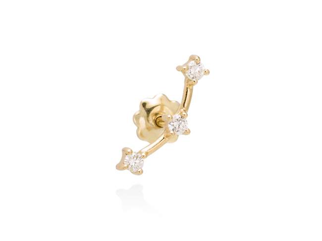 Piercing   in 18kt yellow Gold and diamonds de Marina Garcia Joyas en plata Piercing in 18kt yellow gold with 3 diamonds carat total weight 0.07 (Color: Top Wesselton (G) Clarity: SI). (size: 12 mm.)