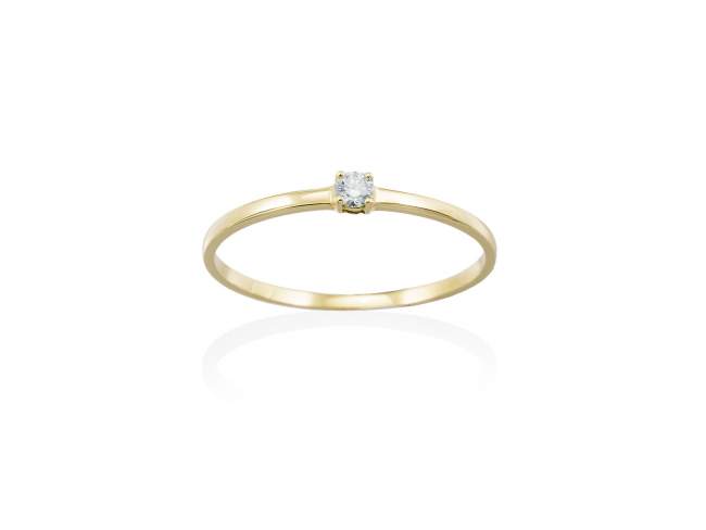 Ring in 18kt. Gold und Diamanten de Marina Garcia Joyas en plata Ring in Gelbgold  (750/1000) mit 1 Diamant Gesamtgewicht 0,05 ct. (Farbe: Top Wesselton (G) Klarheit: SI).