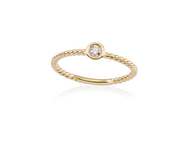 Ring in 18kt. Gold und Diamanten de Marina Garcia Joyas en plata Ring in Gelbgold  (750/1000) und 1 Diamant Gesamtgewicht 0,07 ct. (Farbe: Top Wesselton (G) Klarheit: SI).