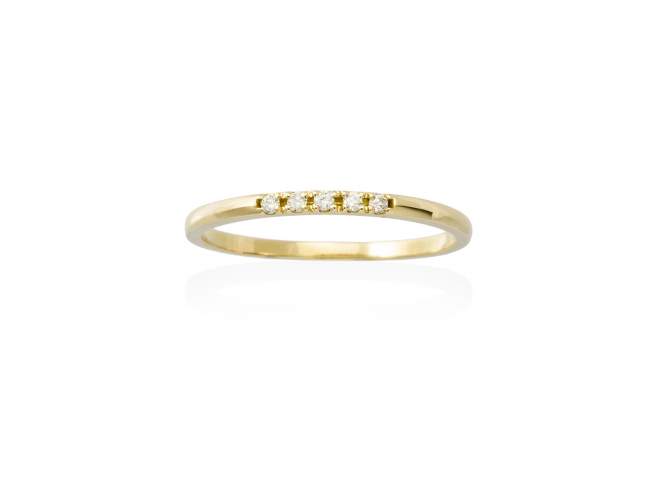 Ring in 18kt. Gold und Diamanten de Marina Garcia Joyas en plata Ring in Gelbgold  (750/1000) und 5 Gesamtgewicht Diamant 0,05 ct. (Farbe: Top Wesselton (G) Klarheit: SI).