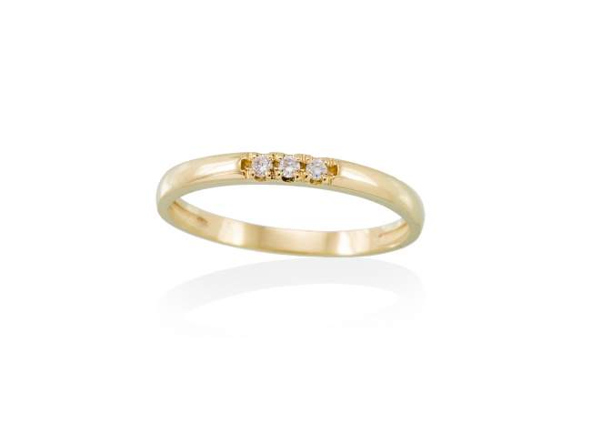 Ring in 18kt. Gold und Diamanten de Marina Garcia Joyas en plata Ring in Gelbgold  (750/1000) mit 3 Gesamtgewicht Diamant 0,04 ct. (Farbe: Top Wesselton (G) Klarheit: SI).
