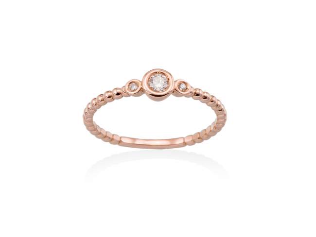 Ring in 18kt. Gold and diamonds de Marina Garcia Joyas en plata Ring in 18kt rose gold with 3 diamonds carat total weight 0.09  (Color: Top Wesselton (G) Clarity: SI).