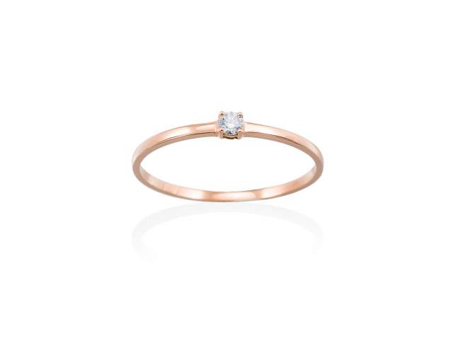 Ring in 18kt. Gold and diamonds de Marina Garcia Joyas en plata Ring in 18kt rose gold with 1 diamond carat total weight 0.05  (Color: Top Wesselton (G) Clarity: SI).