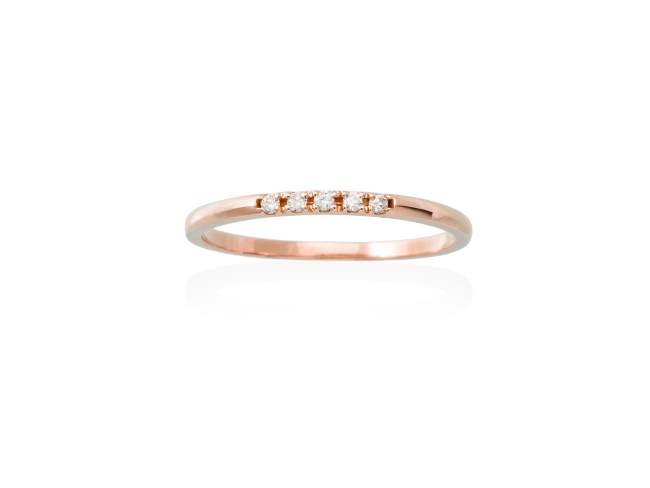 Ring in 18kt. Gold and diamonds de Marina Garcia Joyas en plata Ring in 18kt rose gold with 5 diamonds carat total weight 0.05  (Color: Top Wesselton (G) Clarity: SI).