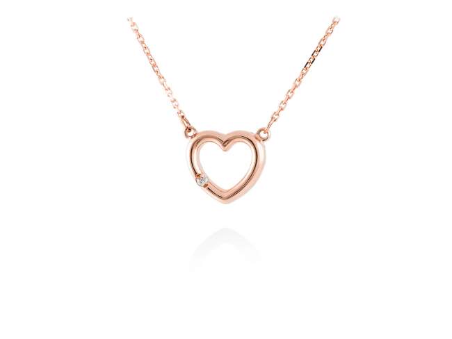Necklace in 18kt. Gold and diamonds de Marina Garcia Joyas en plata Necklace in 18kt rose gold with 1 diamond carat total weight 0.006 (Color: Top Wesselton (G) Clarity: SI). (length: 40-42 cm.)