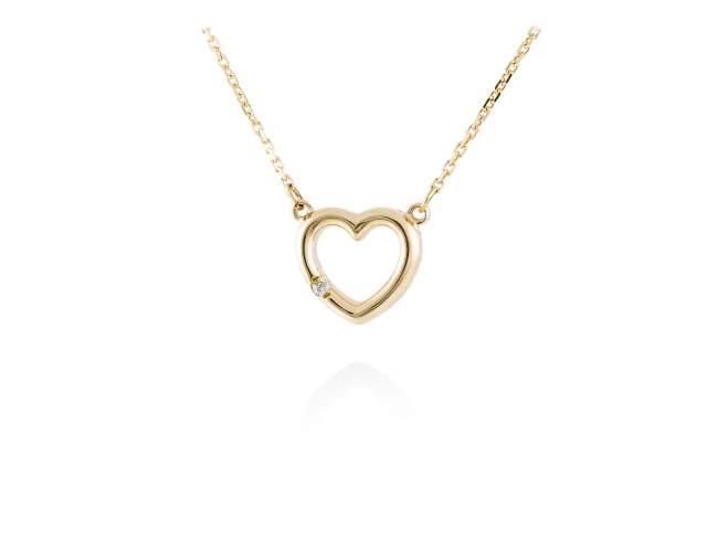 Necklace in 18kt. Gold and diamonds de Marina Garcia Joyas en plata Necklace in 18kt yellow gold with 1 diamond carat total weight 0.006  (Color: Top Wesselton (G) Clarity: SI)(length: 42-45 cm.)