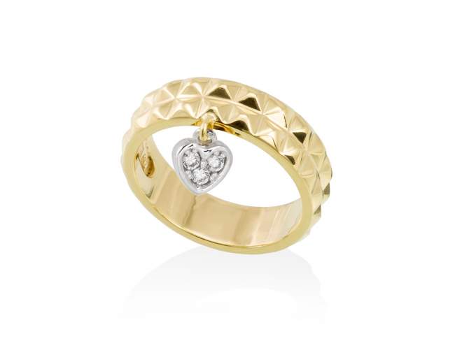 Ring KLANDESTINE  in golden silver de Marina Garcia Joyas en plata Ring in 18kt yellow gold plated 925 sterling silver and white cubic zirconia.  