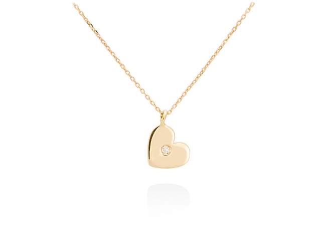 Necklace in 18kt. Gold and diamonds de Marina Garcia Joyas en plata Necklace in 18kt yellow gold with 1 diamond carat total weight 0.01  (Color: Top Wesselton (G) Clarity: SI). (Length of necklace: 40-42 cm. Size of pendant: 10 mm.)