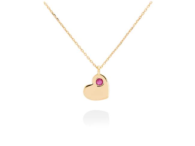 Necklace   in 18kt yellow Gold de Marina Garcia Joyas en plata Necklace in 18kt yellow gold with natural ruby.(Length of necklace: 40-42 cm. Size of pendant: 10 mm.)