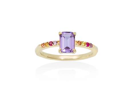 Ring NIZA purple in golden silver