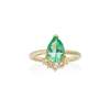 Ring CONSTANZA green in golden silver