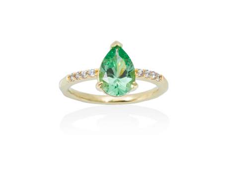 Ring ORLEANS green in golden silver