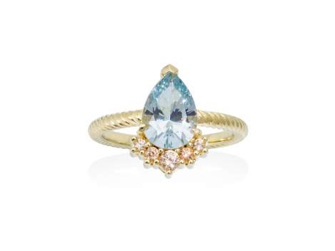 Ring CONSTANZA blue in golden silver