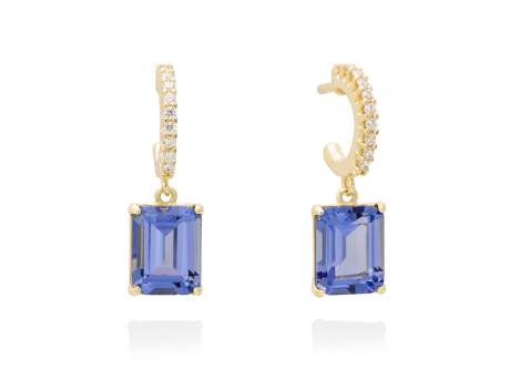 Earrings MONACO blue in golden silver
