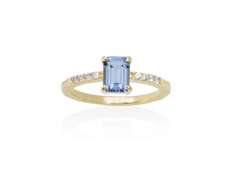 Ring NIZA blue in golden silver