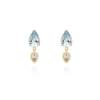 Earrings IRIA aquamarine in golden silver
