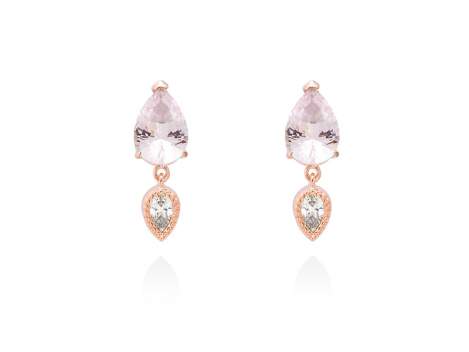 Earrings IRIA light pink in black silver