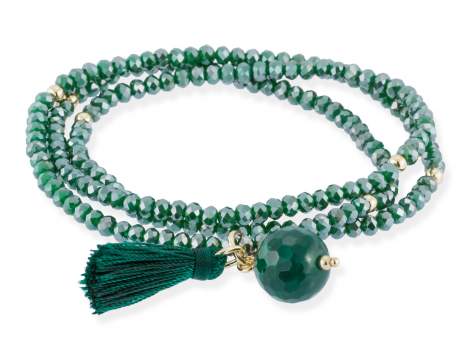 Bracelet ZEN DARK GREEN with gemstone